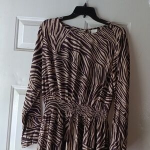 Cute brown zebra print dress